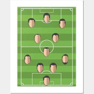 Football Formation 4-1-2-3 Posters and Art